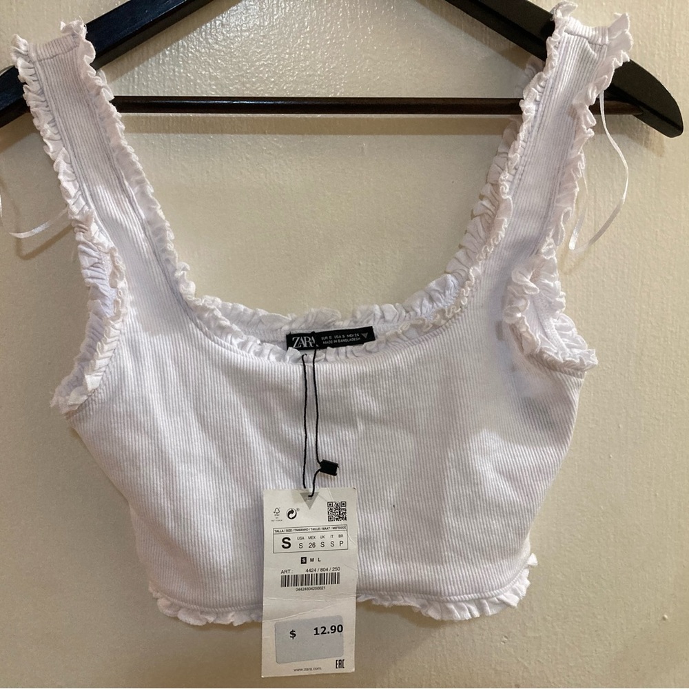 Zara NWT white size S crop top